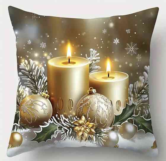 Наволочка на подушку новорічна Новий рік Різдво №2 Сміла