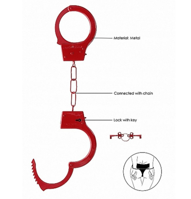 Наручники - Ouch! Beginner's Handcuffs Red Sex Aura Київ - фото 4