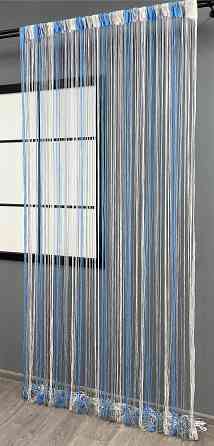 Шторы-нити с люрексом Голубой с серо-белым 300х300см 1 шт (61-061) Киев