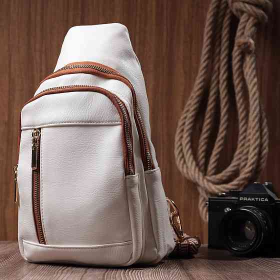 Топова слінг сумка для жінок з екошкіри Білий (Vintage) Київ