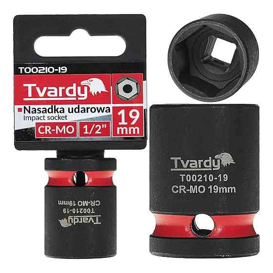 Головка ударна "Tvardy" з хром-молібденової сталі (Cr-Mo)  1/2"  6-гранна 19 мм Стрий