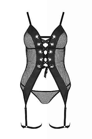 Корсет и стринги черный S/M BETH CORSET - Passion Sex Aura Киев