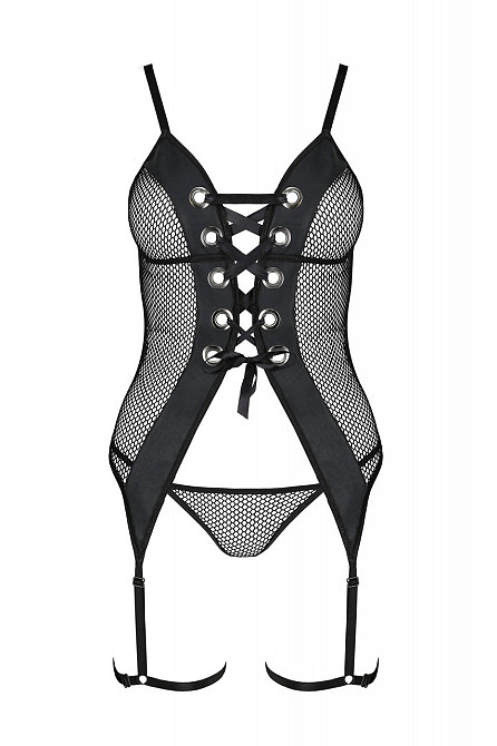 Корсет и стринги черный S/M BETH CORSET - Passion Sex Aura Киев - изображение 3