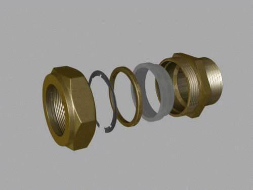 Муфта латунная для гофротрубы 15х1/2 внутренняя резьба Dispipe Харьков - изображение 2