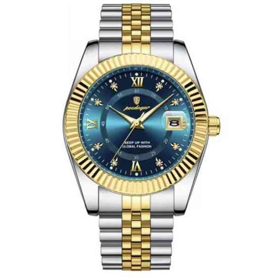 Чоловічий наручний годинник Poedagar Dublin (Сріблястий з золотистим) Вінниця