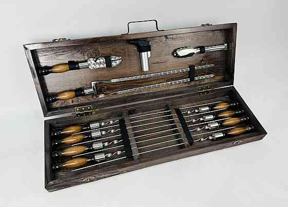 Подарунковий набір шампурів у дерев'яному кейсі ПРЕМІУМ - 2 HAPPY DAYS Тернопіль