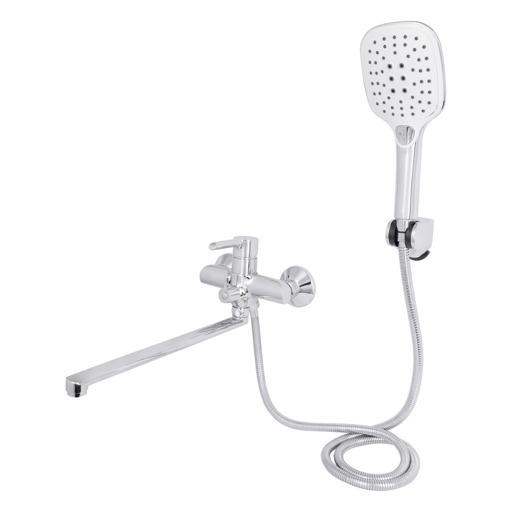 Змішувач для ванни Qtap Grand з поворотним виливом (з душовим гарнітуром) QTGRACRM005 Chrome Київ - фото 3