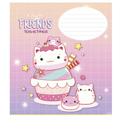 Зошит Школярик Kawaii Friends 12 аркушів лінія (012-3422L) Вінниця - фото 1