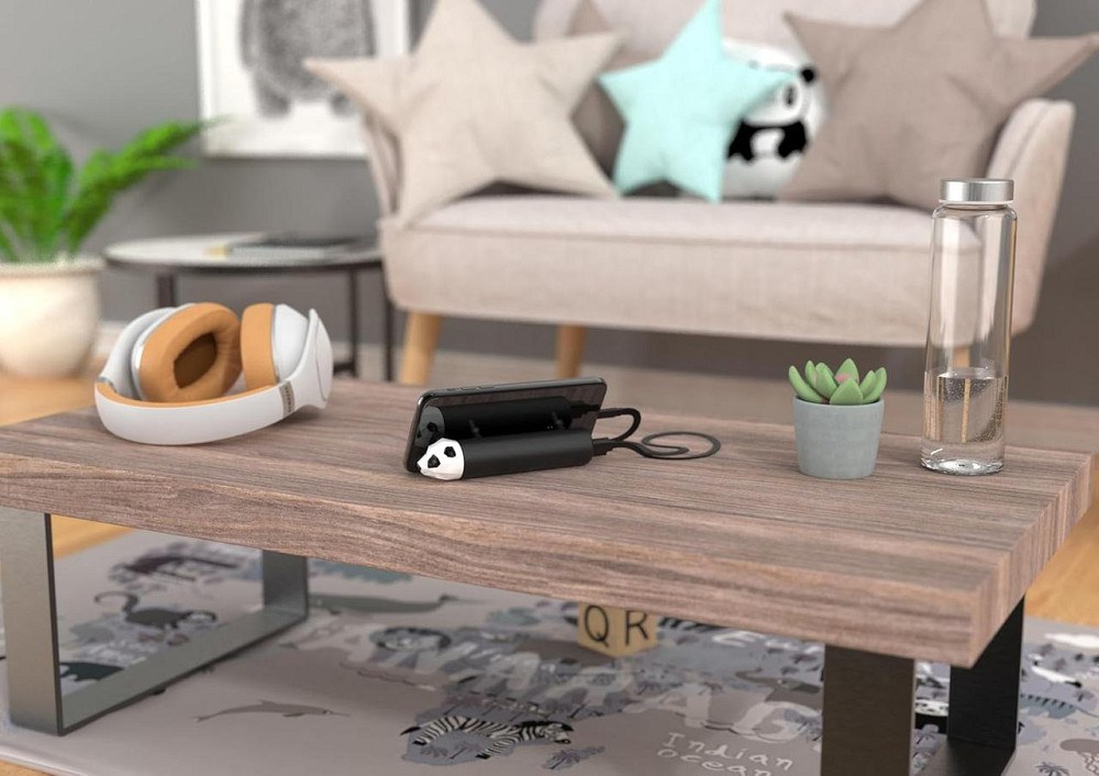 Внешний аккумулятор Power Pet 4800mAh панда портативный повербанк заряжает 2 устройства 5V мягкий на ощупь Киев - изображение 2