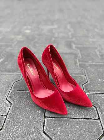 Comer Туфлі жіночі COMER червоні оксамит каблук 11см 35р.36р.38р. (1928) Коломыя