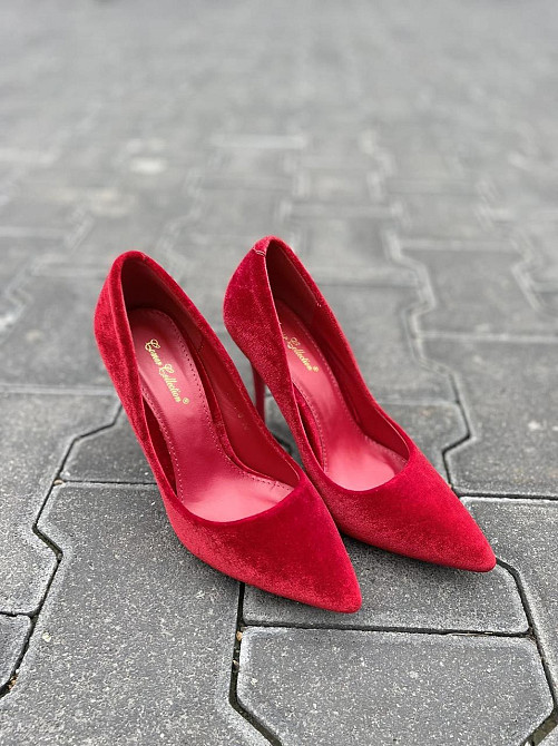 Comer Туфлі жіночі COMER червоні оксамит каблук 11см 35р.36р.38р. (1928) Коломыя - изображение 1