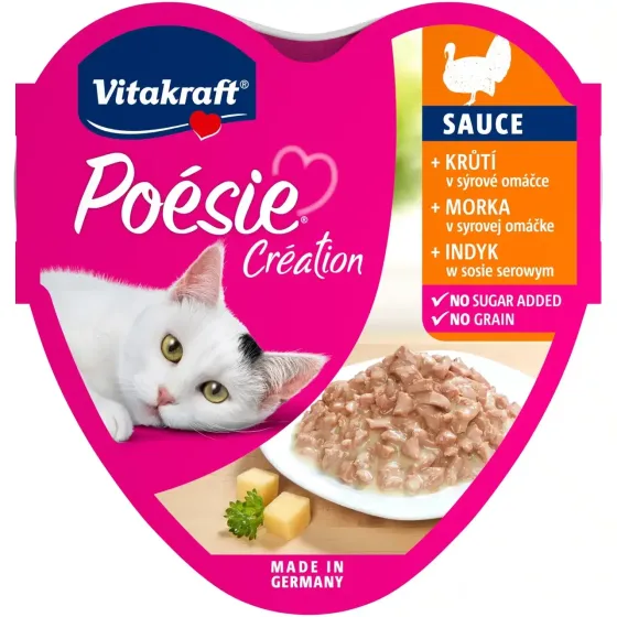 Влажный корм для кошек Витакрафт Vitakraft Poésie Créat с индейкой и сыром в соусе, 85 г Винница