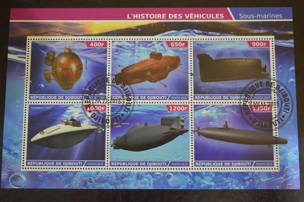 Джибуті. Марки. Особистості. Транспорт. Блок. 2015 рік (В-4) Полтава - фото 1