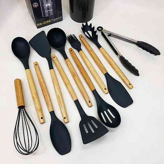 Силіконовий набір для кухні, Набір кухонного приладдя на стійці приладдя для кухні якісний BO-24 Івано-Франківськ