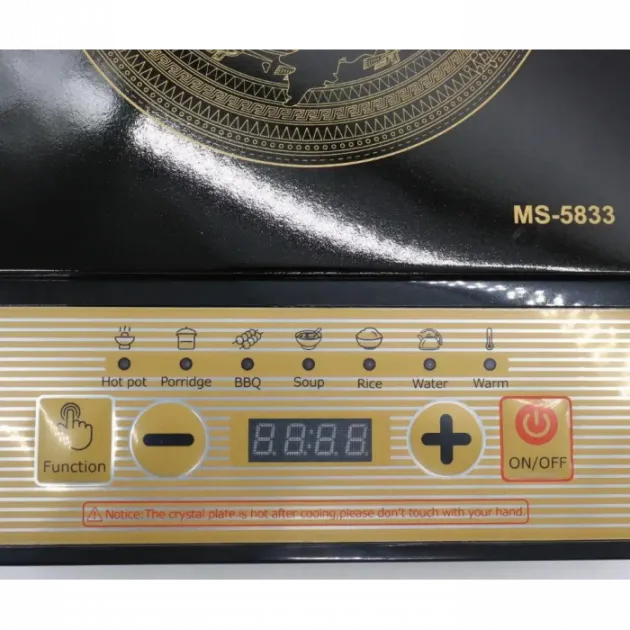 Настільна індукційна електроплита Domotec MS-5833 2000Вт, сенсор, чорна, 1 конфорка Київ - фото 8
