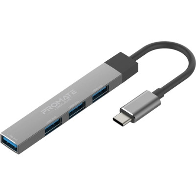 Концентратор Promate USB-C 4-in-1 порти Promate litehub-4.grey (litehub-4.grey) Вінниця - фото 1
