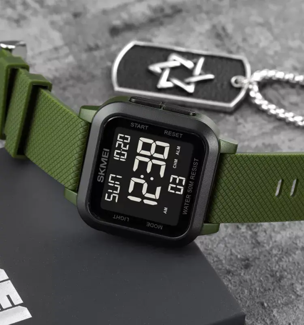 Мужские наручные часы Skmei 1894 (Зеленый с черным циферблатом Киев - изображение 5