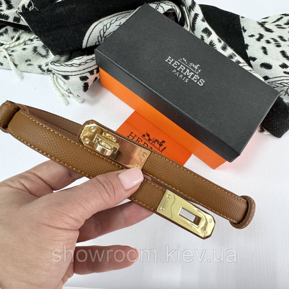 Коричневый женский кожаный ремень Hermes (280-1) Киев - изображение 3