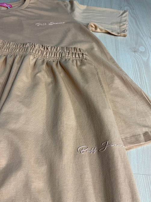 Костюм женский CAPPITONE 101213 футболка оверсайз и брюки джоггеры с надписью бежевый, бежевый, L Киев - изображение 19