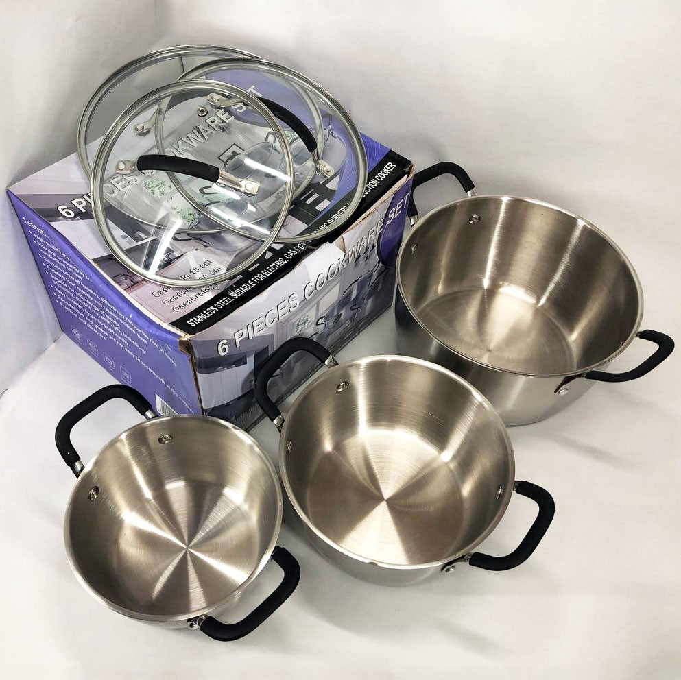 Набір посуду для дому 6 предметов LB-1891, Каструля з нержавіючої сталі, Модні набори посуду CR-10 Львів - фото 6
