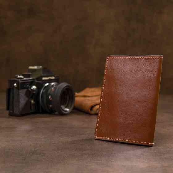 Обложка на паспорт из натуральной кожи GRANDE PELLE 11485 Коричневый Киев