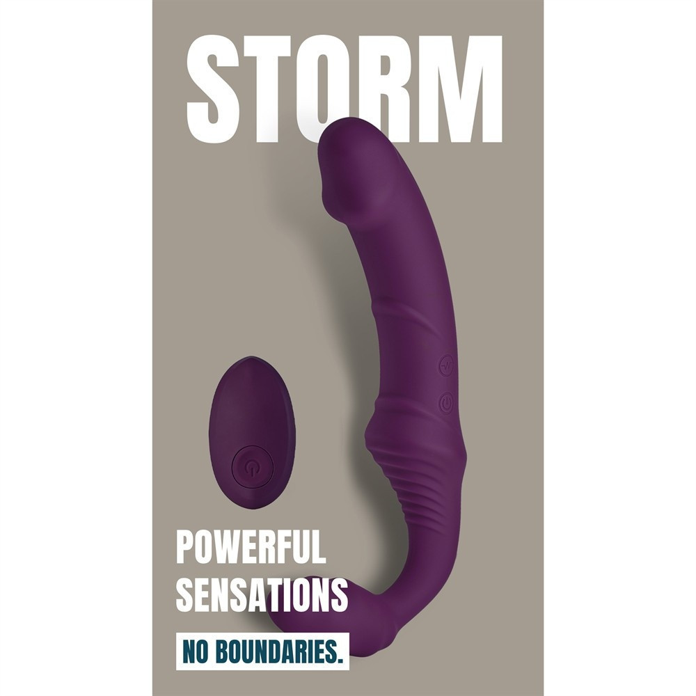 Безремневой вибрострапон Dream Toys Storm с дистанционным пультом, фиолетовый Sex Aura Киев - изображение 8