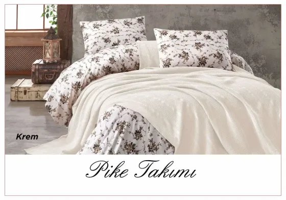 Постельное белье с вафельным покрывалом La Villa Mavi Персиковый Коломия