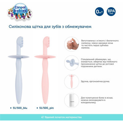 Дитяча зубна щітка Canpol babies з обмежувачем - рожева (51/500_pin) Вінниця - фото 7