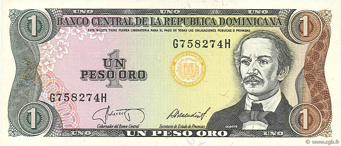 Домінікана / Dominicana 1 peso oro 1987 UNC Полтава - фото 1
