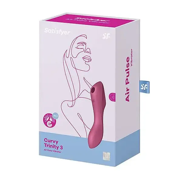 Вакуумний стимулятор із вібрацією Satisfyer Curvy Trinity 3 Red Львів - фото 5