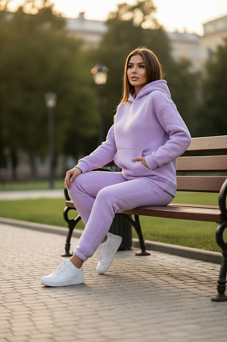 Жіночий спортивний костюм на флісі Бузковий XS/S Харків - фото 9