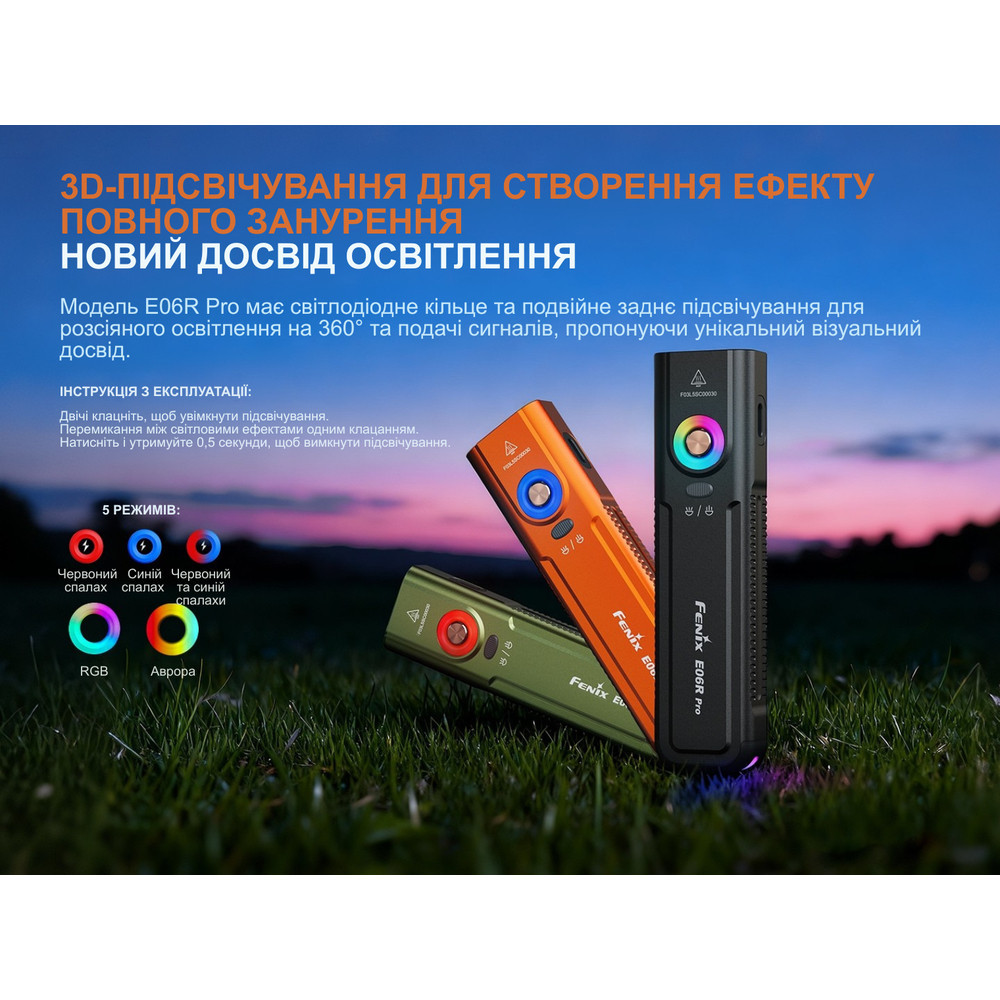 Фонарь наключной Fenix E06R PRO, черный Киев - изображение 10