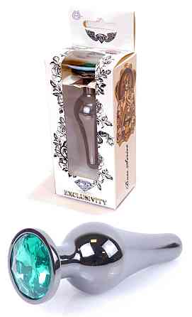 Анальна пробка Boss Series - Jewellery Dark Silver BUTT PLUG Green, BS6400060 Sex Aura Київ