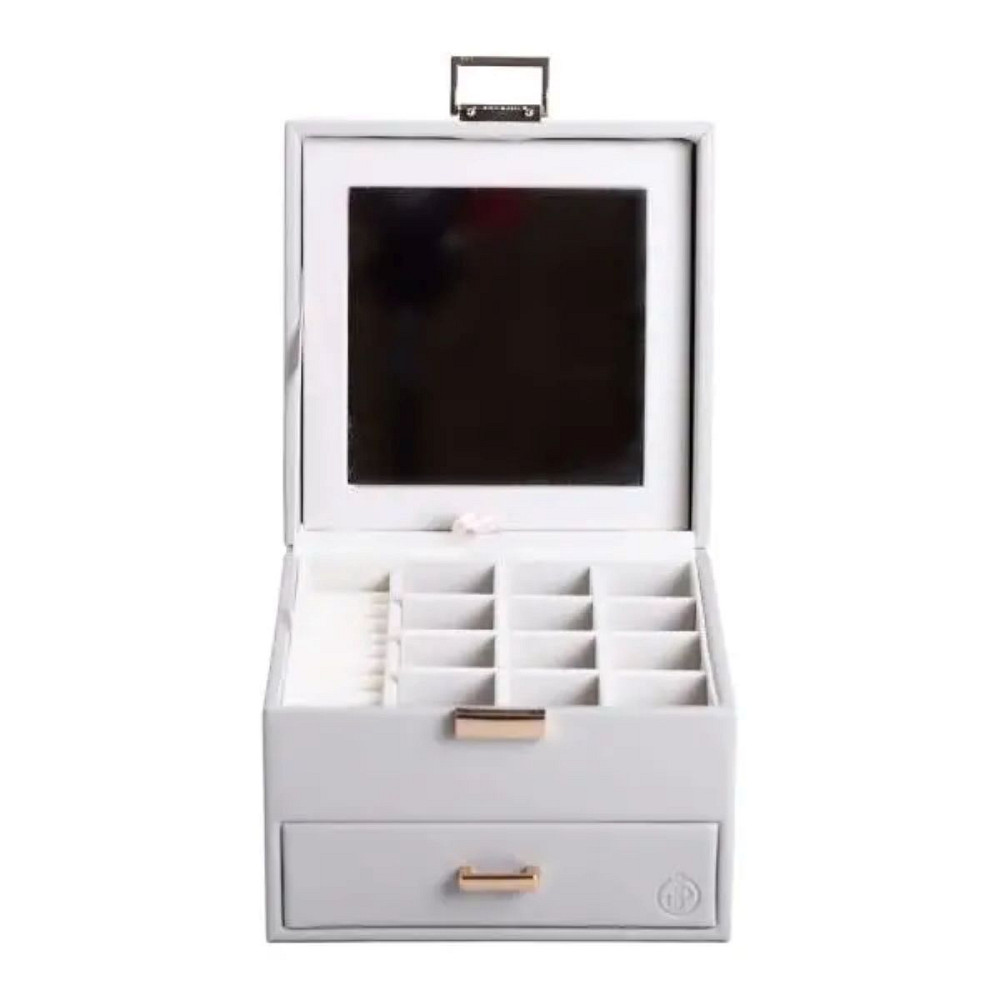 Скринька для прикрас з еко шкіри 2 яруси органайзер для ювелірних виробів HP-5-2G Коломия - фото 1