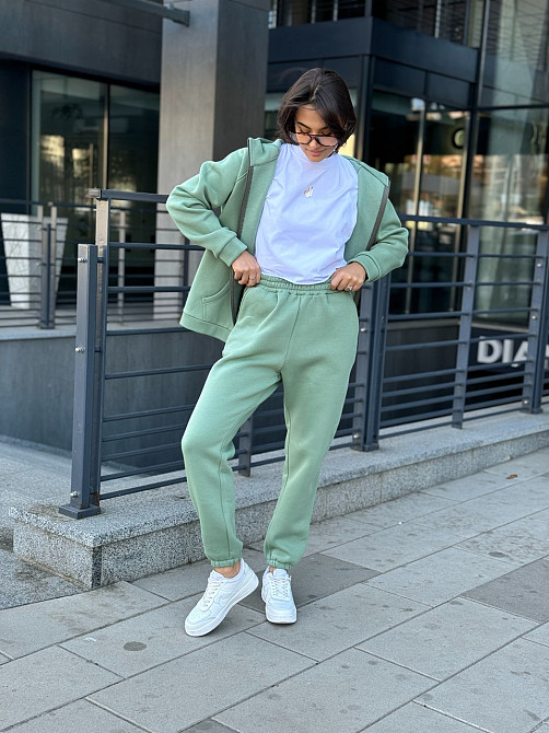 Женский спортивный костюм на флисе Оливковый 42/44 Харьков - изображение 2