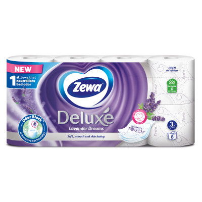 Туалетний папір Zewa Deluxe Лаванда 3 шари 8 рулонів (7322541171777) Вінниця - фото 1