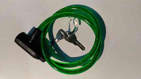 Замок на колесо (трос 600*8мм) (з ключем) (зелений) Мукачево