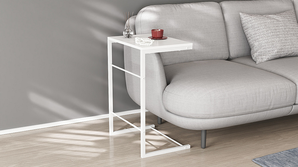 Столик приставний Террі Ferrum-decor 650x440x330 Білий метал ДСП Біле 16 мм (FRD-104655) Дніпро - фото 8