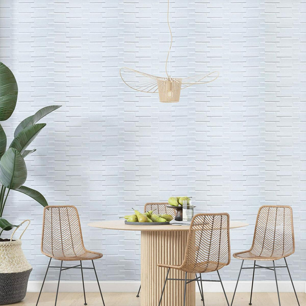 Біла самоклеюча 3D панель під цеглу Київ - фото 6