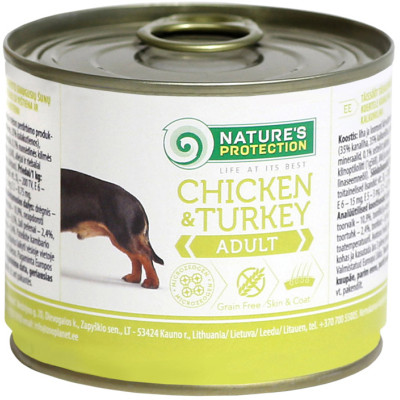 Консерви для собак Nature&apos;s Protection Adult Chicken&amp;Turkey 400 г (KIK24630) Вінниця - фото 1