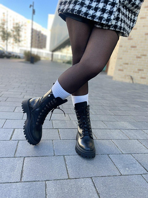 SOTHBY'S Черевики жіночі Sothby's чорні натуральна шкіра з утепленням висота 18см (M-1730/2 531 Коломия - фото 6