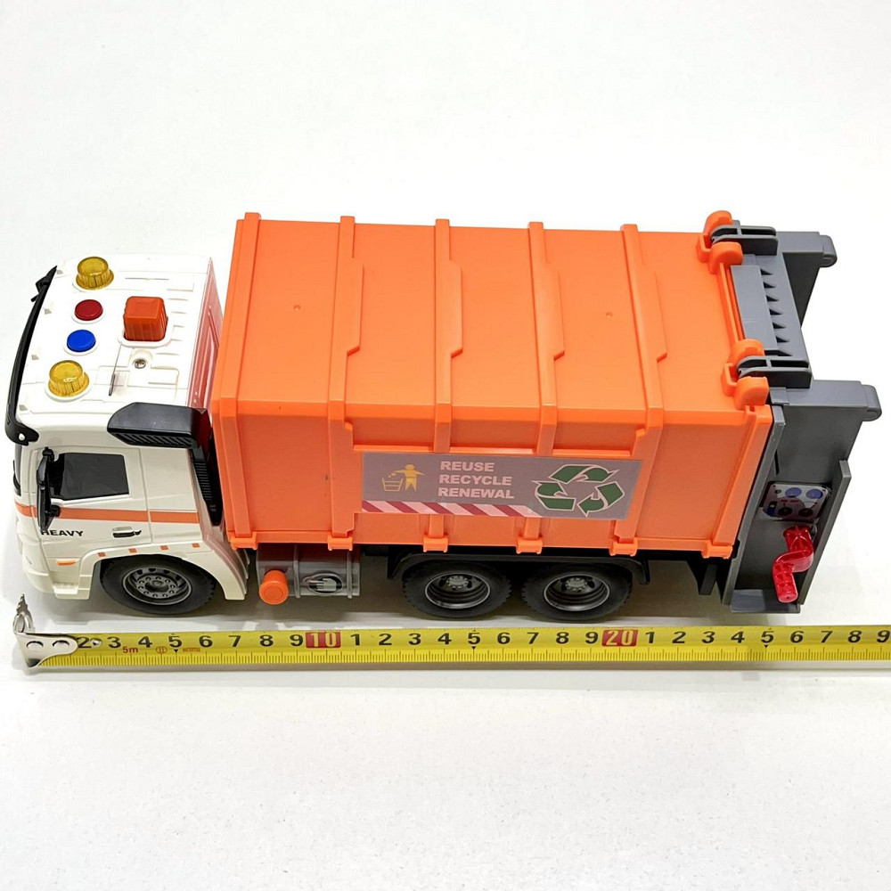 Сміттєвоз машинка інерційна звук підсвічування 1:16 Помаранчева (A1110-3-13) Чернігів - фото 5