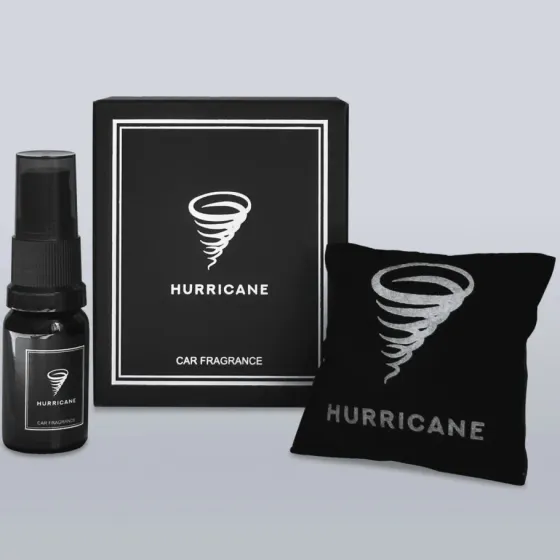 HURRICANE BLACK (SAS-BLACK-MIR) — Автомобільний ароматизатор саше з флаконом 10 мл | Дзеркало | Чорний Ковель