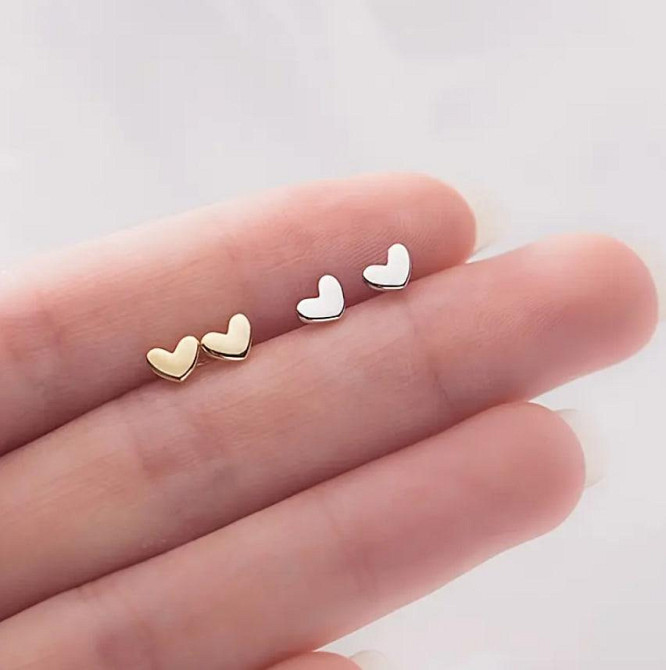 Минималистичные серьги-пусеты Серебристые, медные, женские, 0.6 см Киев - изображение 2