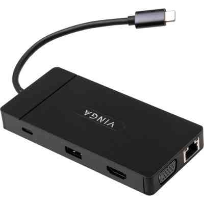 Концентратор Vinga USB-C 3.1 to VGA+HDMI+RJ45+3xUSB3.0+USB2.0+SD/TF+PD+Audio (VHYC10) Вінниця