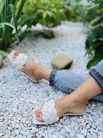 YES MILE Шльопанці жіночі, штучна шкіра, на плоскій підошві бежеві літні YES MILE SS-101 р. 36- Коломия