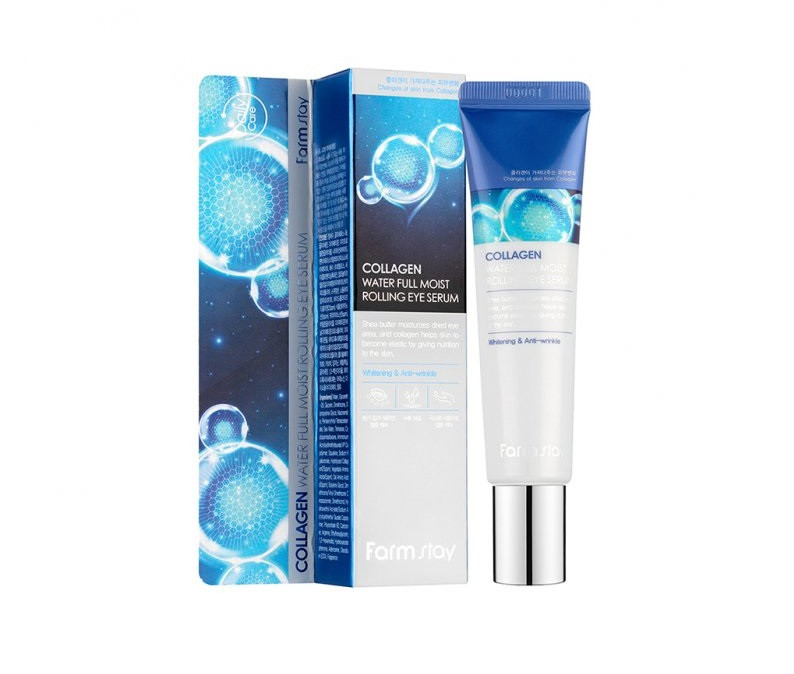 Увлажняющая сыворотка с коллагеном для кожи вокруг глаз Collagen Water Full Moist Rolling Eye Serum FarmStay 25 мл Киев - изображение 1