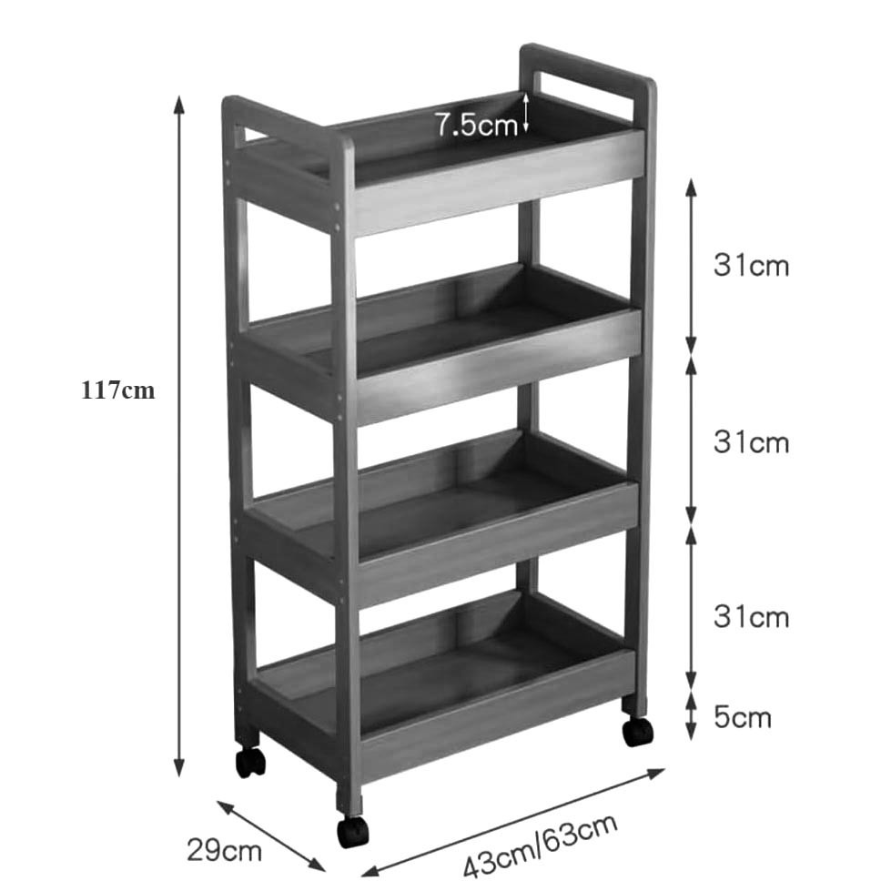 Етажерка для ванної на коліщатах "Бартон" кориця Миколаїв - фото 2