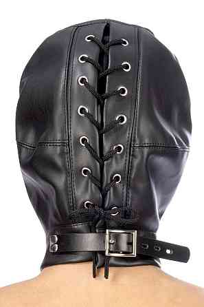 Капюшон для БДСМ со съемной маской Fetish Tentation BDSM hood in leatherette with removable mask Sex Aura Киев