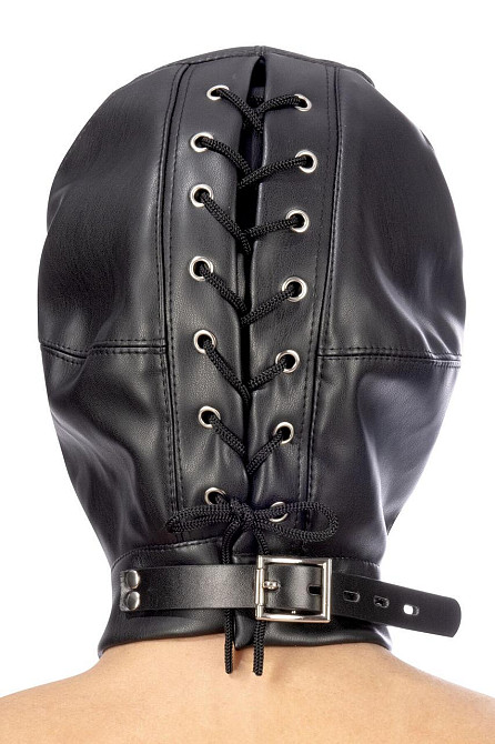 Капюшон для БДСМ со съемной маской Fetish Tentation BDSM hood in leatherette with removable mask Sex Aura Киев - изображение 2